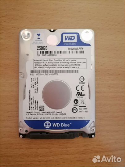 Жесткий диск WD wd2500lpvx250гб