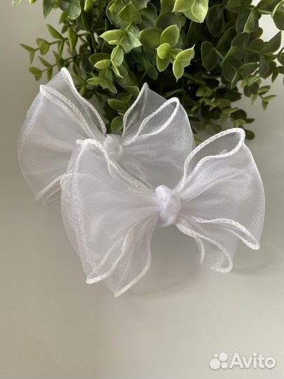 Бантики школьные белые