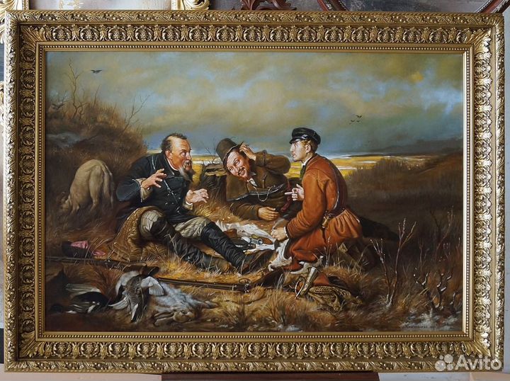 Перов «Охотники на привале» копия маслом на заказ
