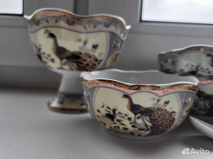 Сервиз чайный восточный с павлином 8 предметов