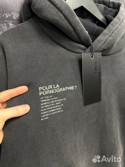 Худи ERD Pornographie Серый