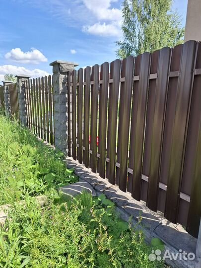 Забор Штакетник двусторонний1,5м шахмат зазаор 8см