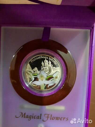 Серебряная монета 1дол. Магические цветы Орхидея