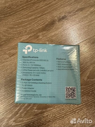 Коммутатор TP-link 5-Port 10/100 Mbps (TL-SF1005D)