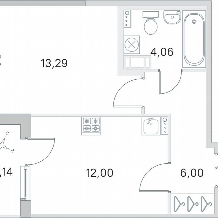 1-к. квартира, 36,9 м², 4/4 эт.