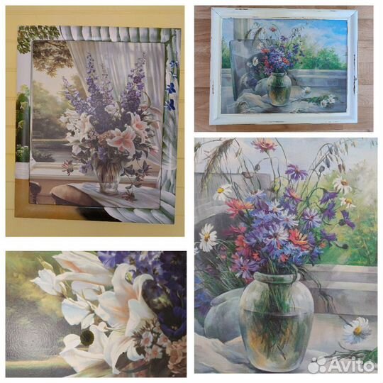 Интерьерные картины с букетами цветов