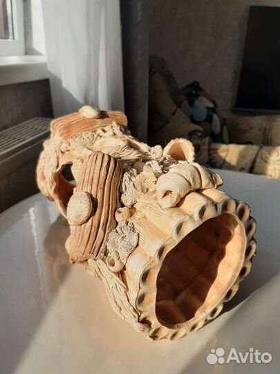 Керамическое полено для аквариума