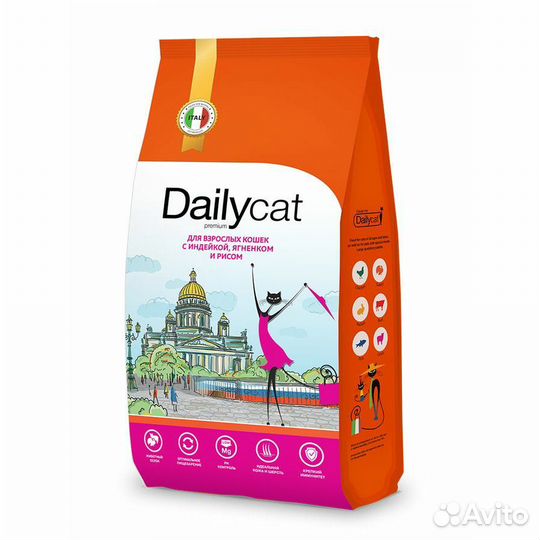 Dailycat casual корм для взрослых кошек с индейкой