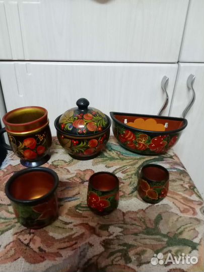 Посуда хохлома деревянная