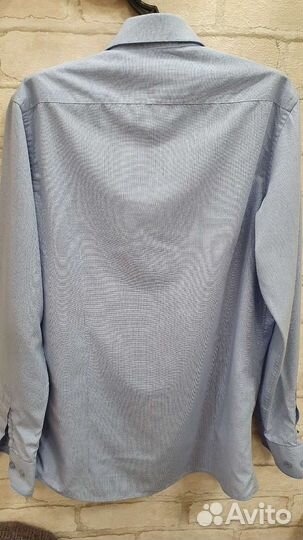 Рубашка голубая, для мальчика, 140-146, Brostem