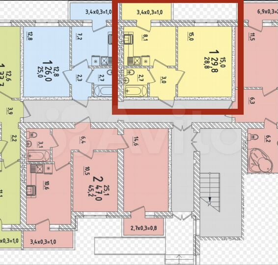 1-к. квартира, 29,8 м², 1/5 эт.