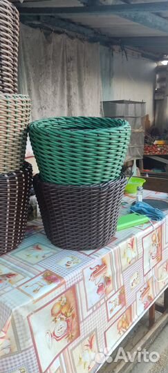 Кашпо для цветов из искуственного ротанга