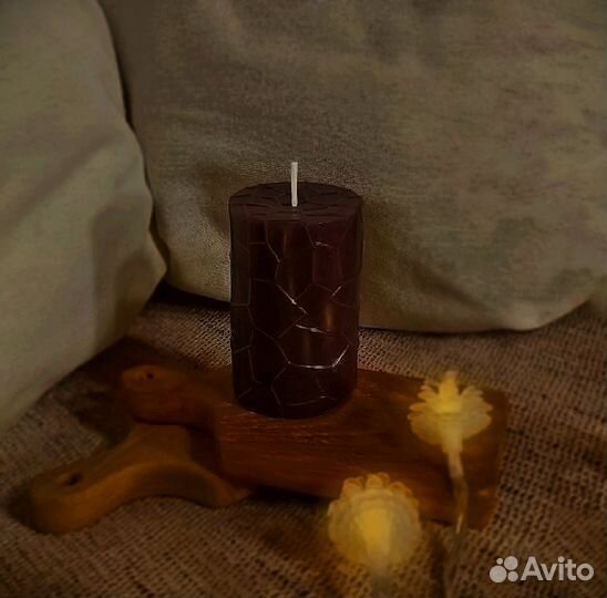 Свеча ручной работы, с ароматом лаванды