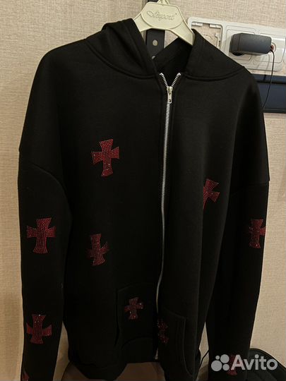 Зип худи со стразами