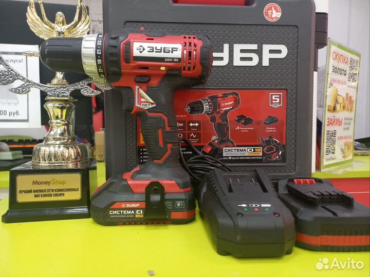 Дрель-шуруповерт аккумуляторная зубр дшл-185-22