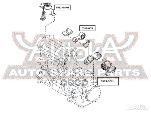Подушка двигателя прав 0512ggrh asva