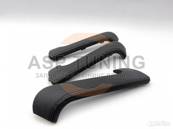 Накладки ручек дверей, экокожа, Гранта (Черный)