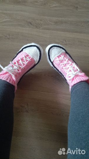 Вязаные носки кеды