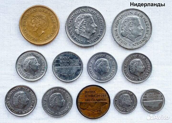 Монеты стран Бенилюкс Голландия Люксембург Бельгия