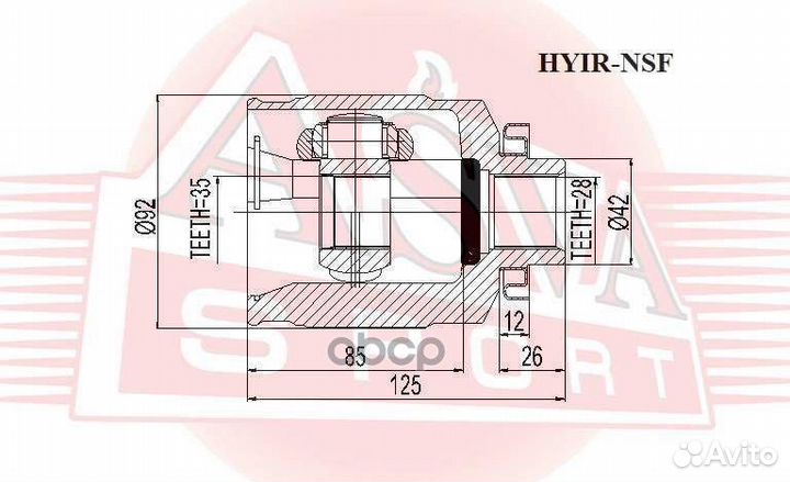 ШРУС внутренний (OEM-исполнение) перед прав