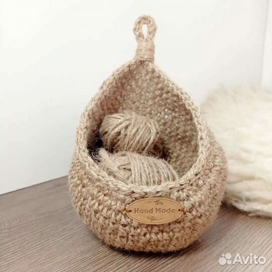 Джутовая корзинка-капелька