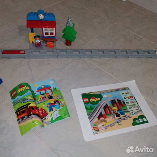 Lego duplo поезд на паровой тяге 10874 + мост