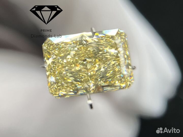Бриллиант CVD изумруд желтый 3 карата