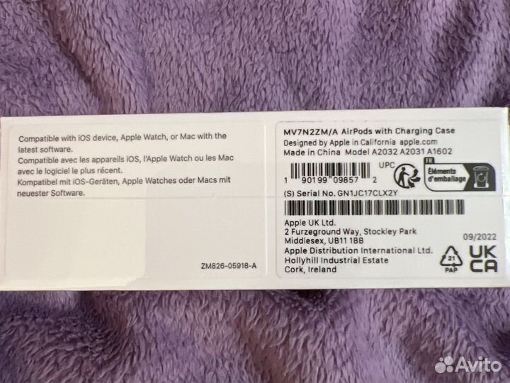 Беспроводные наушники apple airpods