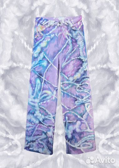 Джинсы трубы кастом