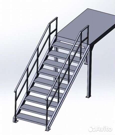 Каркас из метала Забежной Лестницы на Второй Этаж