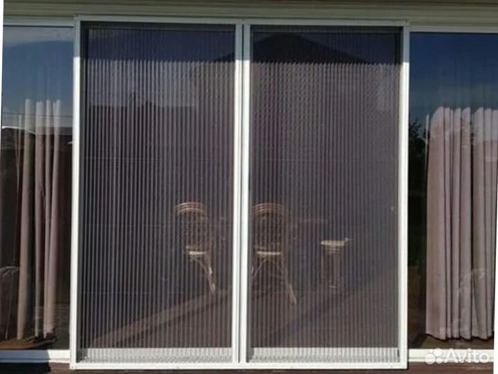 Москитные сетки, Плиссе, Плиссе евро на окна двери