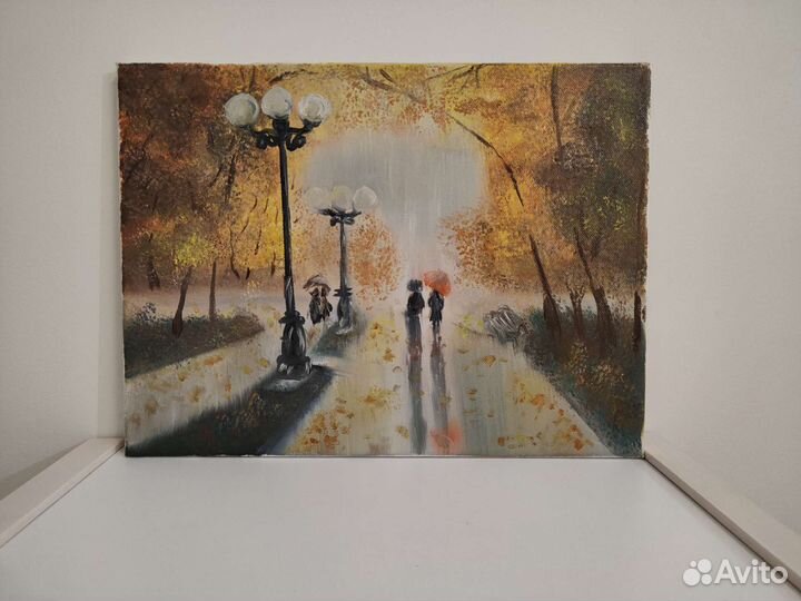 Картина маслом на холсте осень