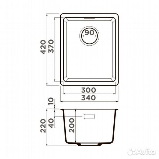 Мойка, omoikiri, Kata, арт 4993383