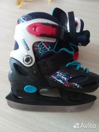 Коньки черные, детские раздвижные