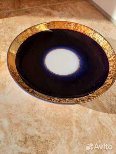 Чайные пары, тарелки. кобальт