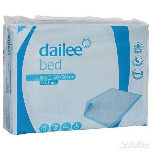 Пеленки одноразовые dailee60 х 90 см, 30 шт