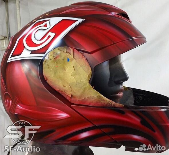 Мотошлем с Аэрографией Спартак/Cowboys