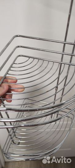 Полка угловая металлическая в ванную