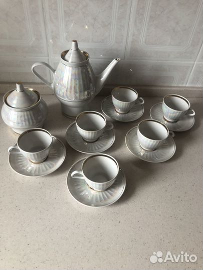 Кофейный сервиз тонкий фарфор