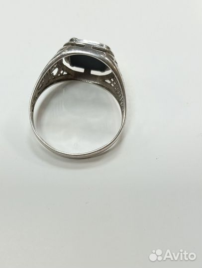 Мужское кольцо печатка серебро
