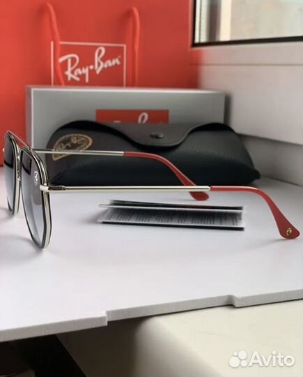 Очки ray ban ferrari пепельные