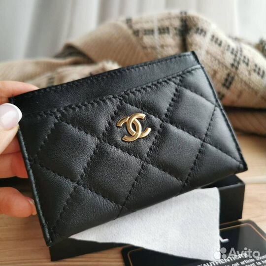 Кожаный card holder Chanel