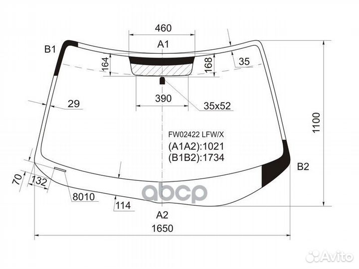 Стекло лобовое toyota sienna 03-09 FW02422 LFW