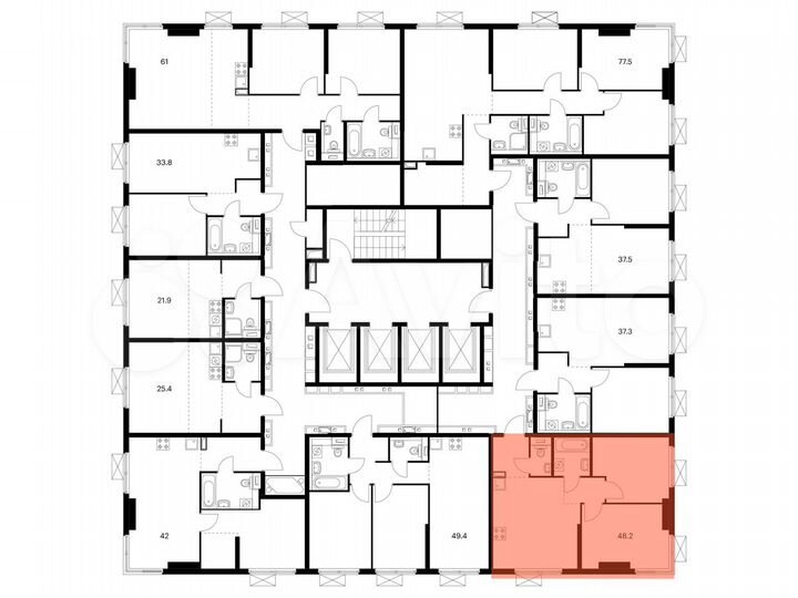 2-к. квартира, 47,8 м², 18/33 эт.