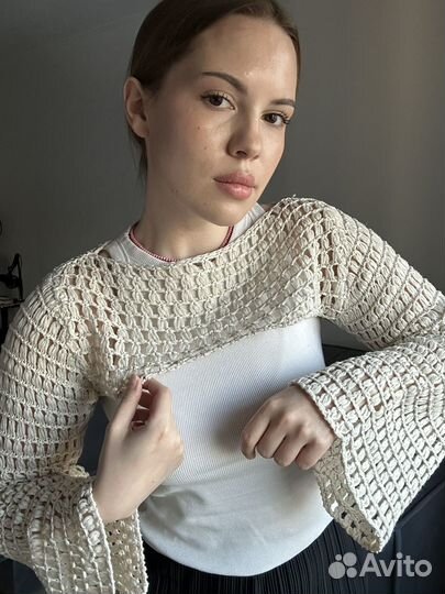 Вязаный топ сетка