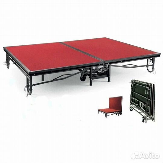 Мобильная складная сцена (подиум) на колесах