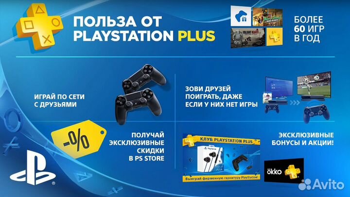 PS plus подписка 12 месяцев +sniper ghost