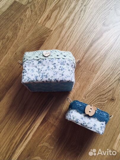 Шкатулки тканевые ручной работы для мелочей