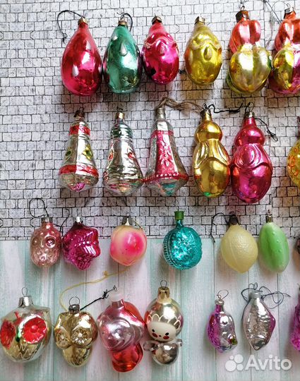 Ёлочные игрушки новогодние стеклянные СССР