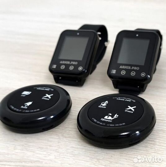 Кнопка вызова официанта с часами-пейджер Элит